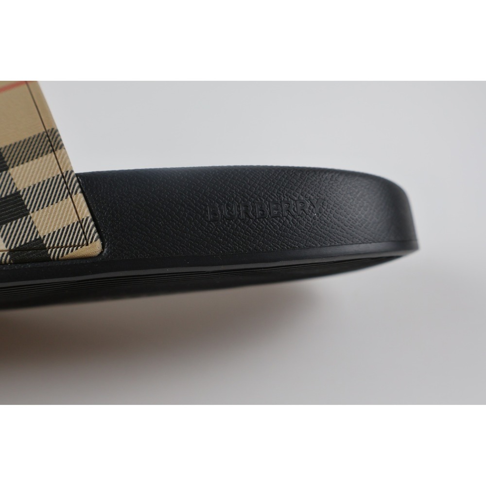 Burberry Womens Slides Vintage Check Beige Plaid 37 NWT $425 - Picture 8 of 11